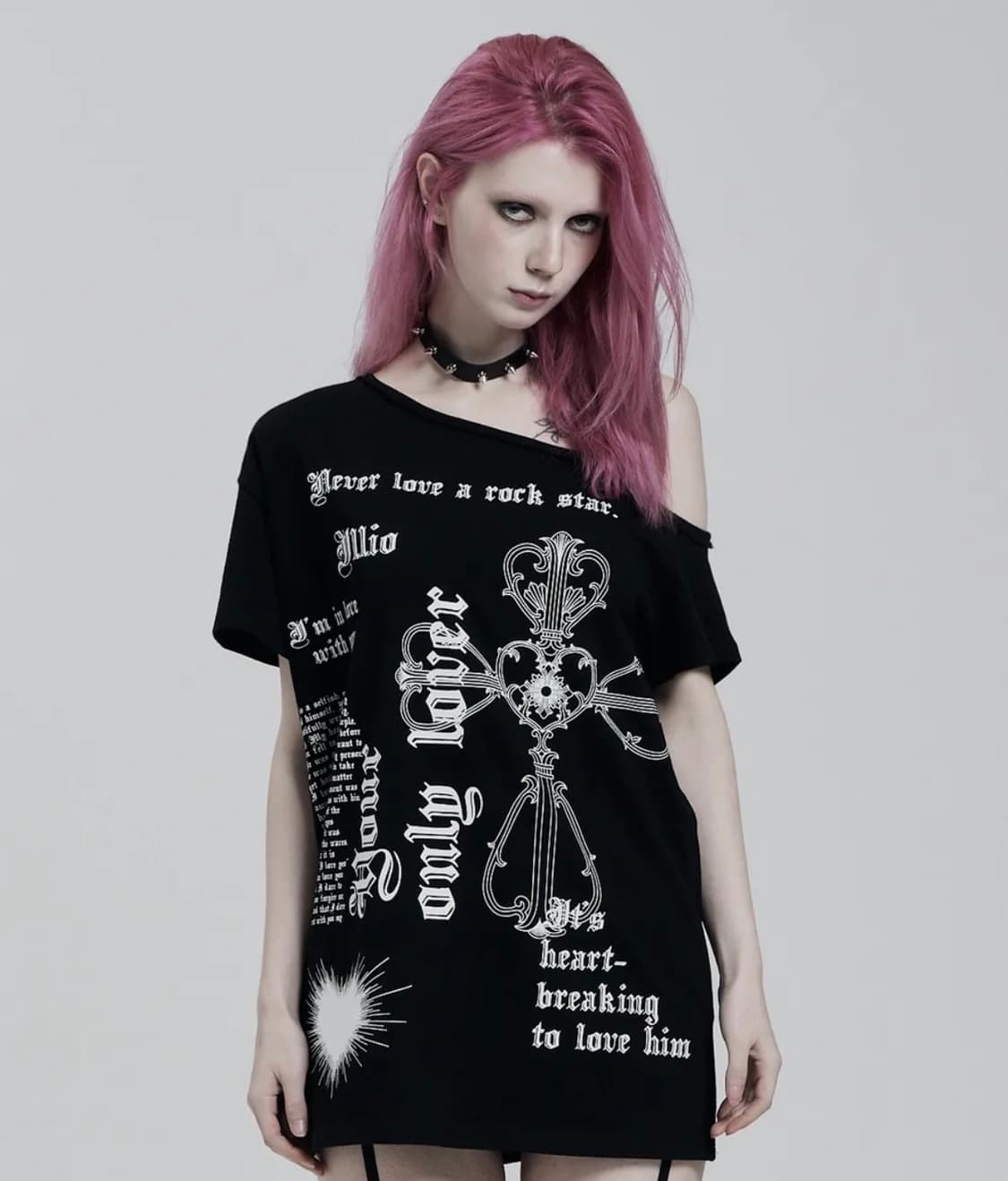 일리오 블랙 러버 원숄더 티셔츠  상품이미지1