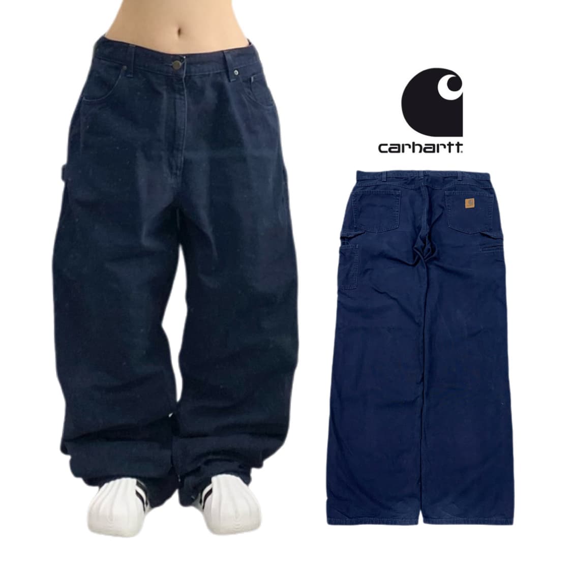 칼하트 OG 가죽패치 카펜터 와이드 워크팬츠 상품이미지1