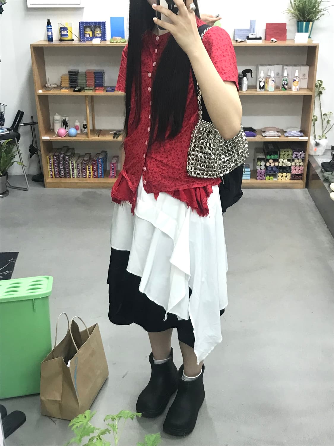 트리콧 꼼데가르송 플라워 반팔 셔츠 상품이미지5