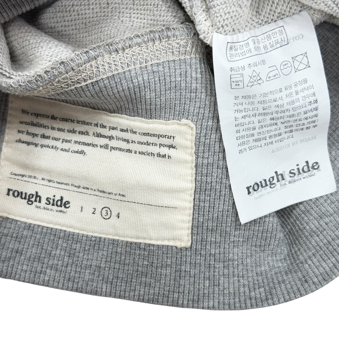 러프사이드 오버사이즈드 스웻셔츠 패치 맨투맨 멜란지 그레이 3 상품이미지5