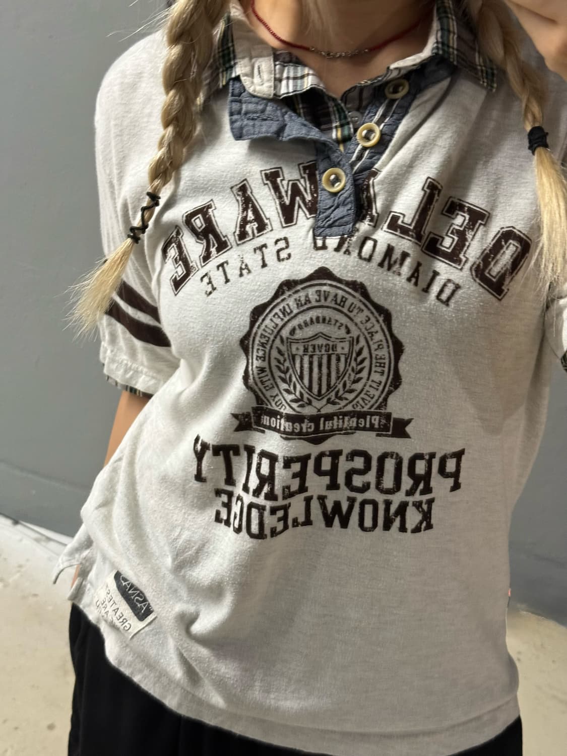 shirt layered lettering collar tee 상품이미지2