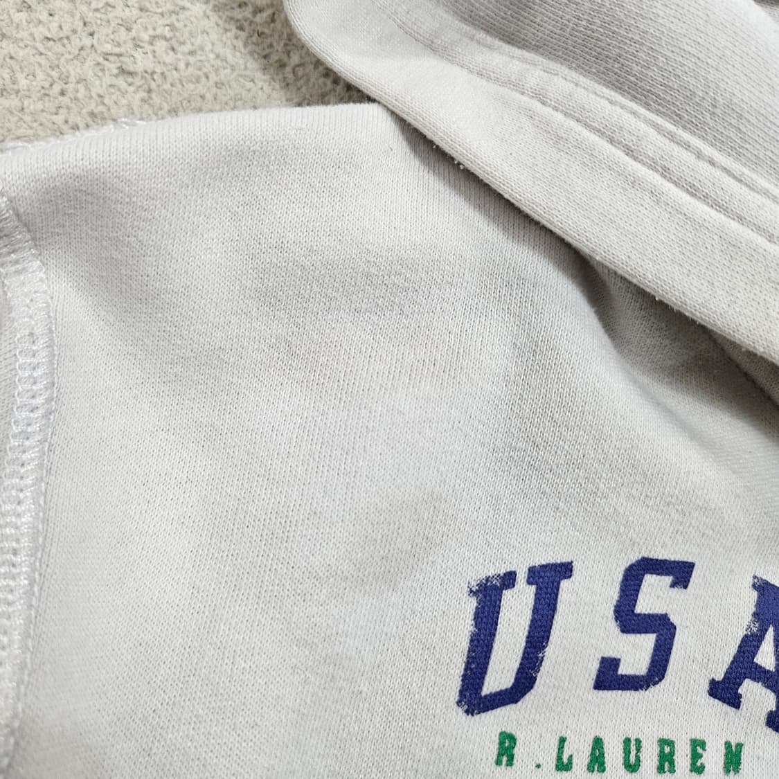 폴로 랄프 로렌 성조기 빅포니 후드 집업 S 화이트 상품이미지7