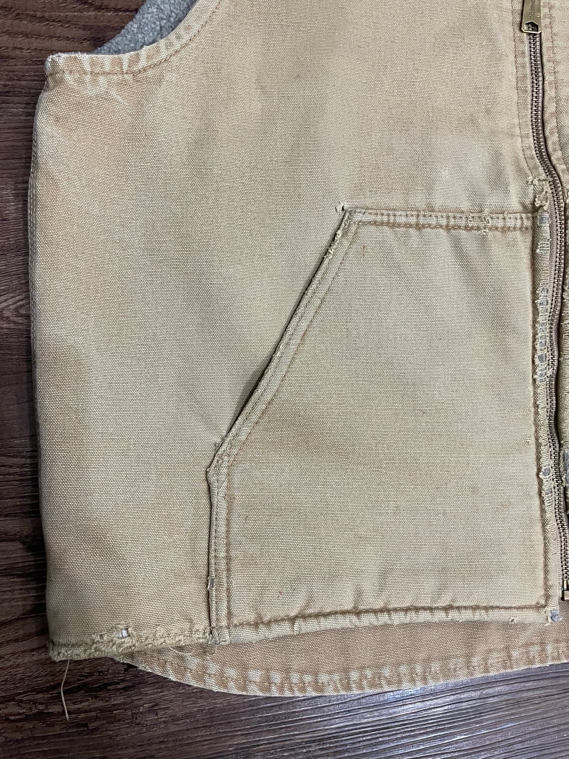 00s 칼하트 V26 덕 캔버스 셰르파 워크 베스트 카멜 상품이미지2