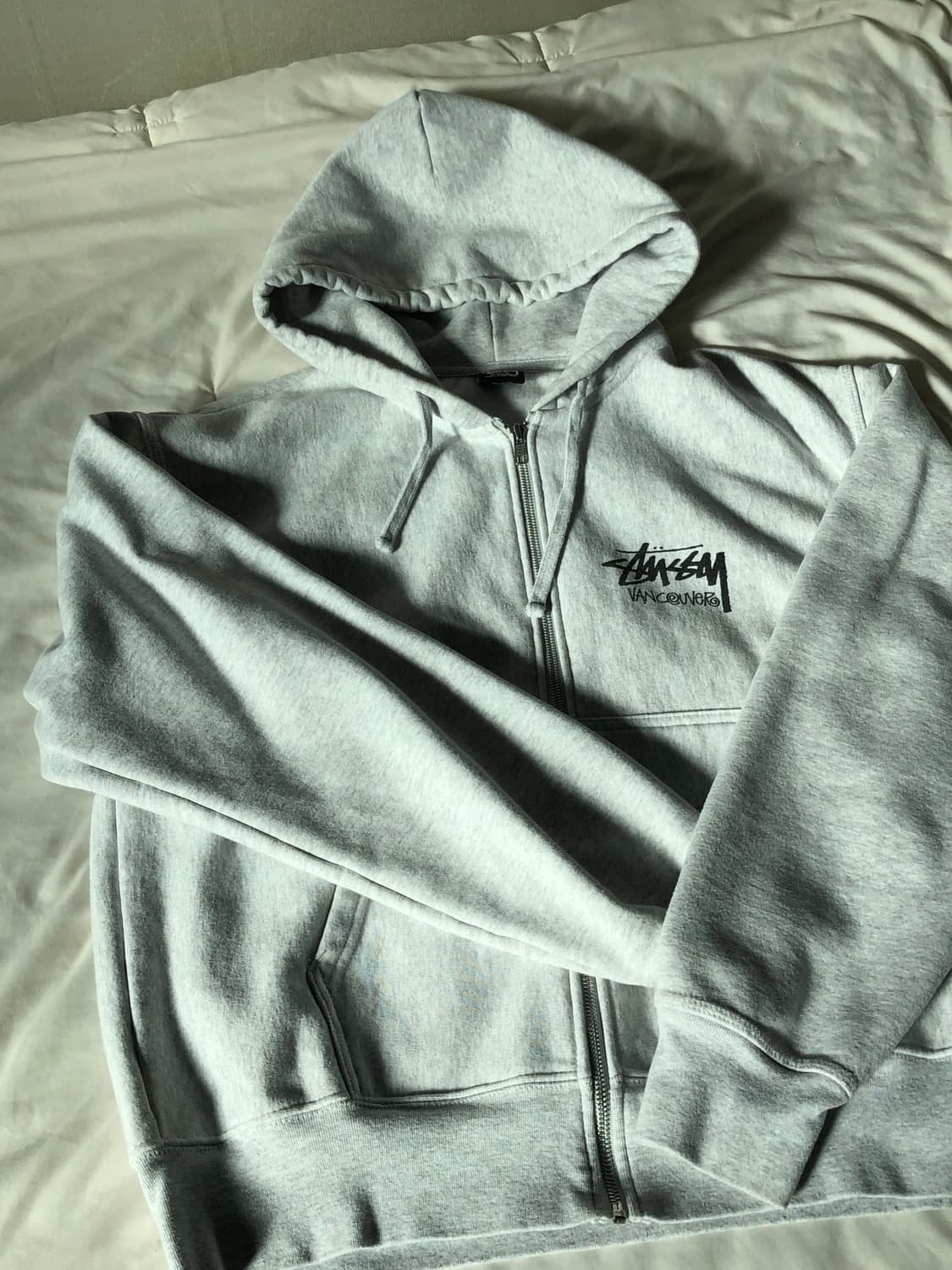 스투시 스탁 벤쿠버 집 후드 애쉬 헤더 M 상품이미지3