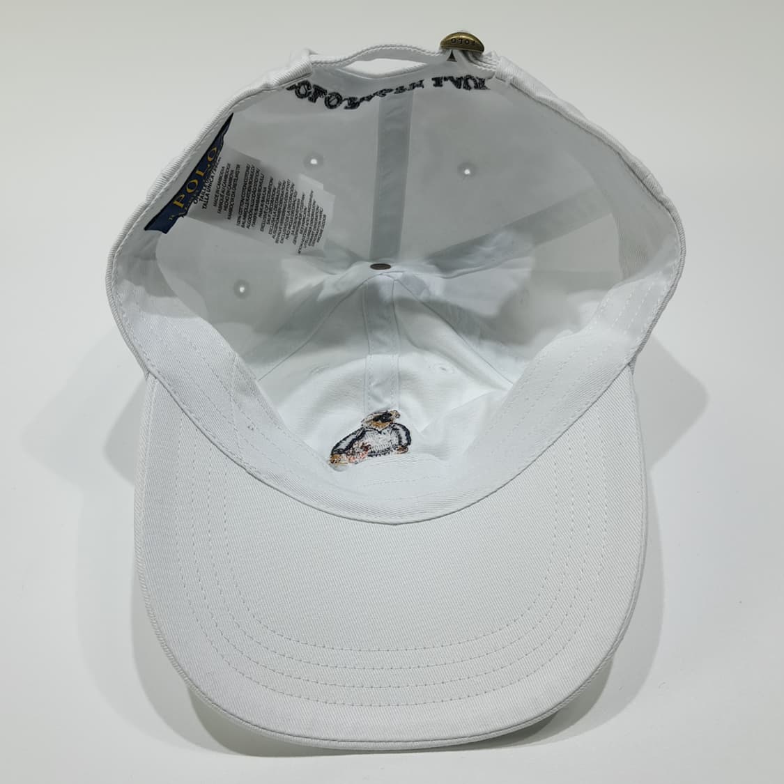 CL248 폴로 코튼 폴로베어자수 화이트 볼캡 모자 상품이미지7