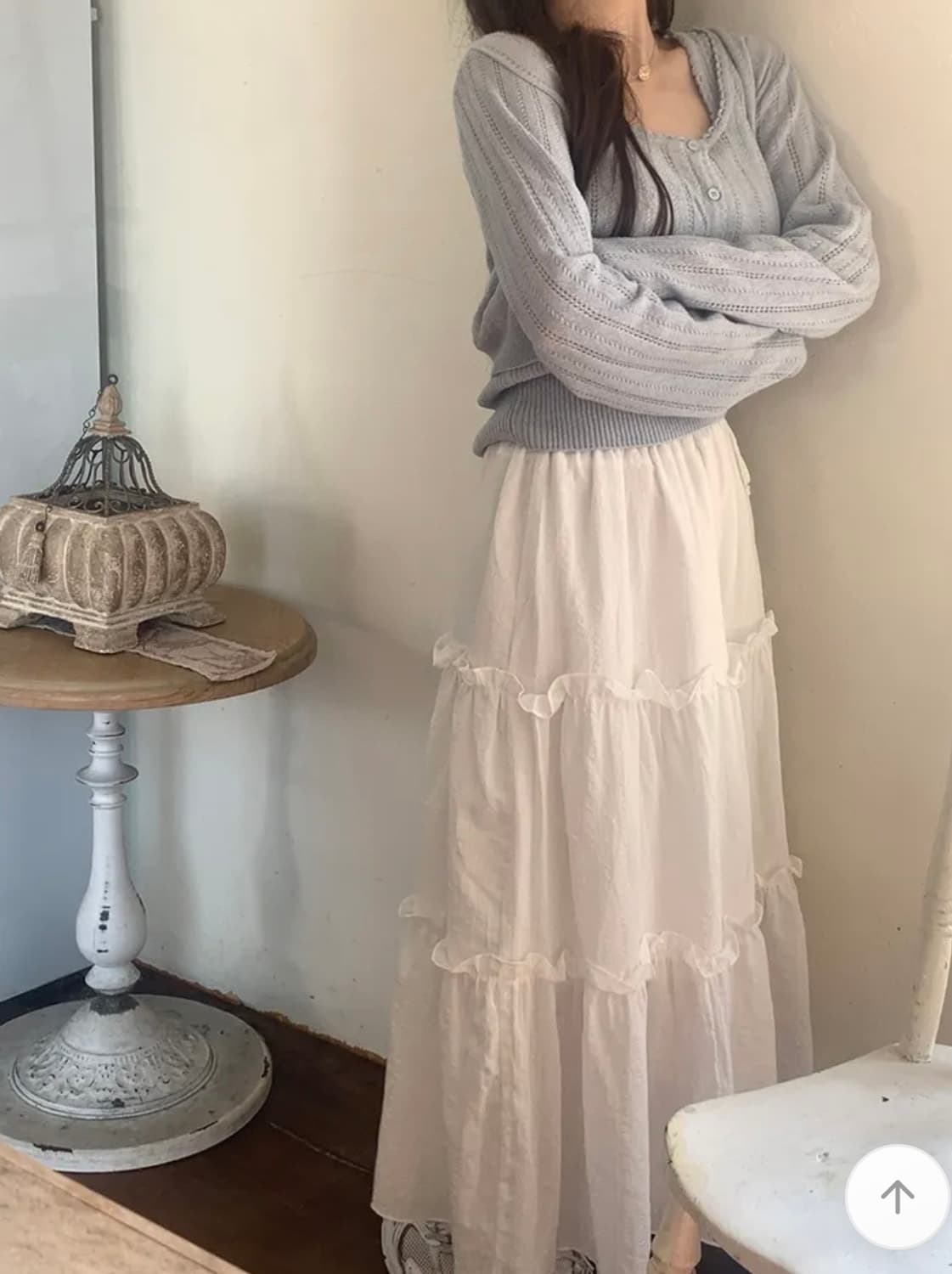 (새상품)소녀레시피 멜로 펀칭 나시가디건 세트 상품이미지7