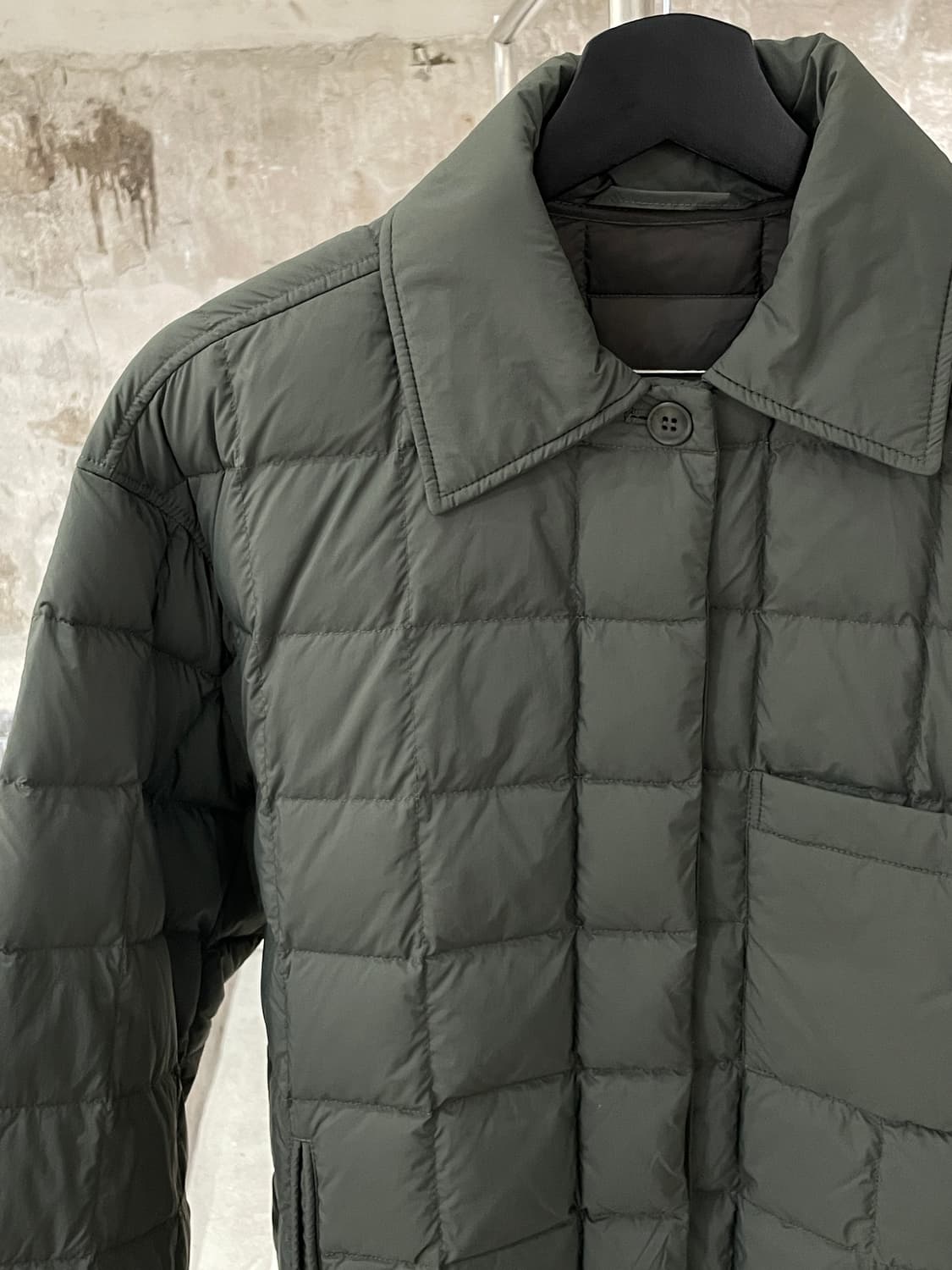 이엔키 이엔키 카키 히든 버튼 덕 다운 퀼팅 자켓 상품이미지2