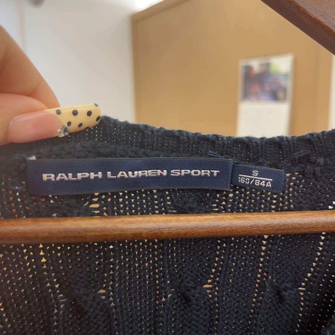 폴로 랄프로렌 빈티지 캐주얼 폭닥 브이넥 꽈배기 니트 S C09671 상품이미지5