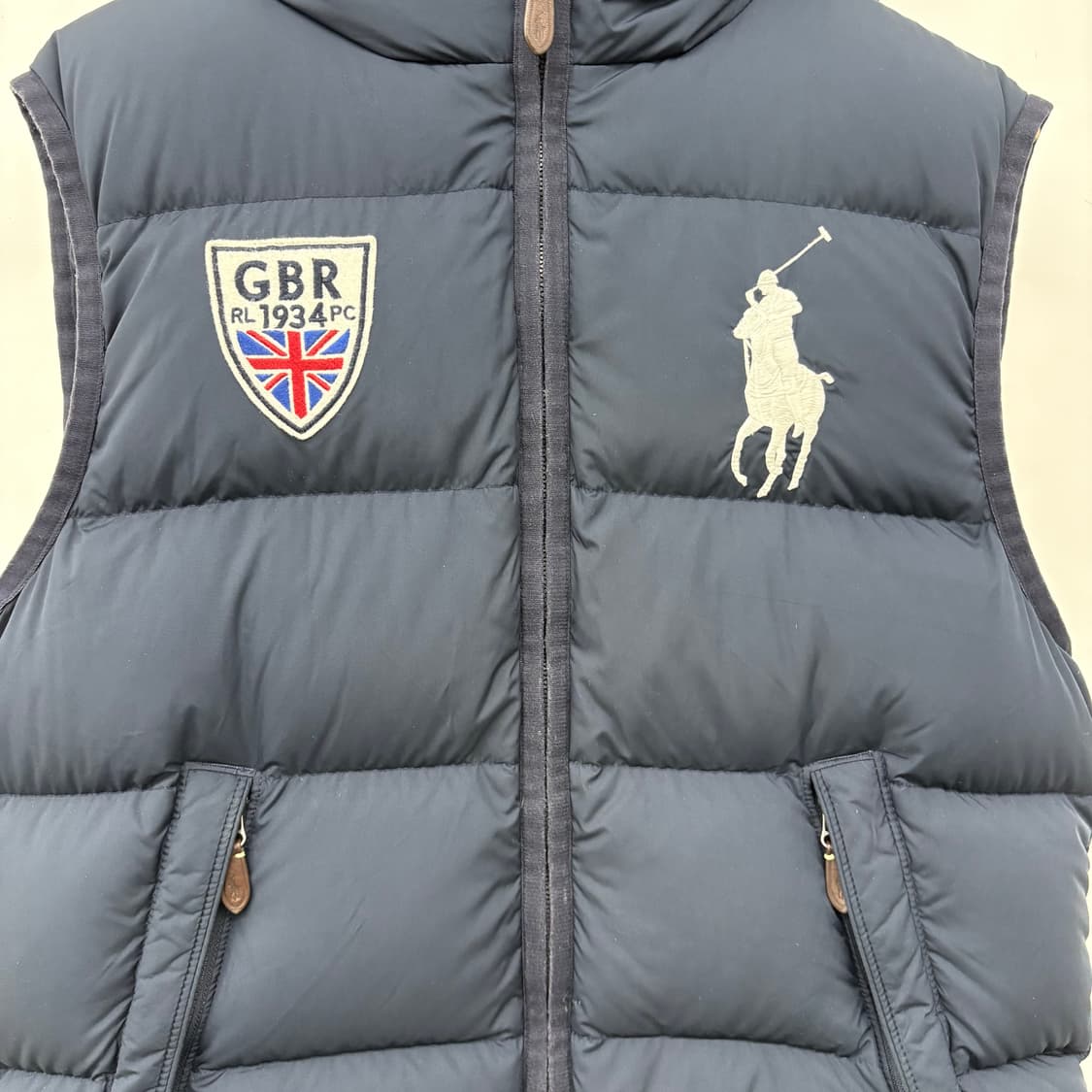 폴로 랄프로렌 빅포니 네이비 패딩 조끼 후드 XL 상품이미지2