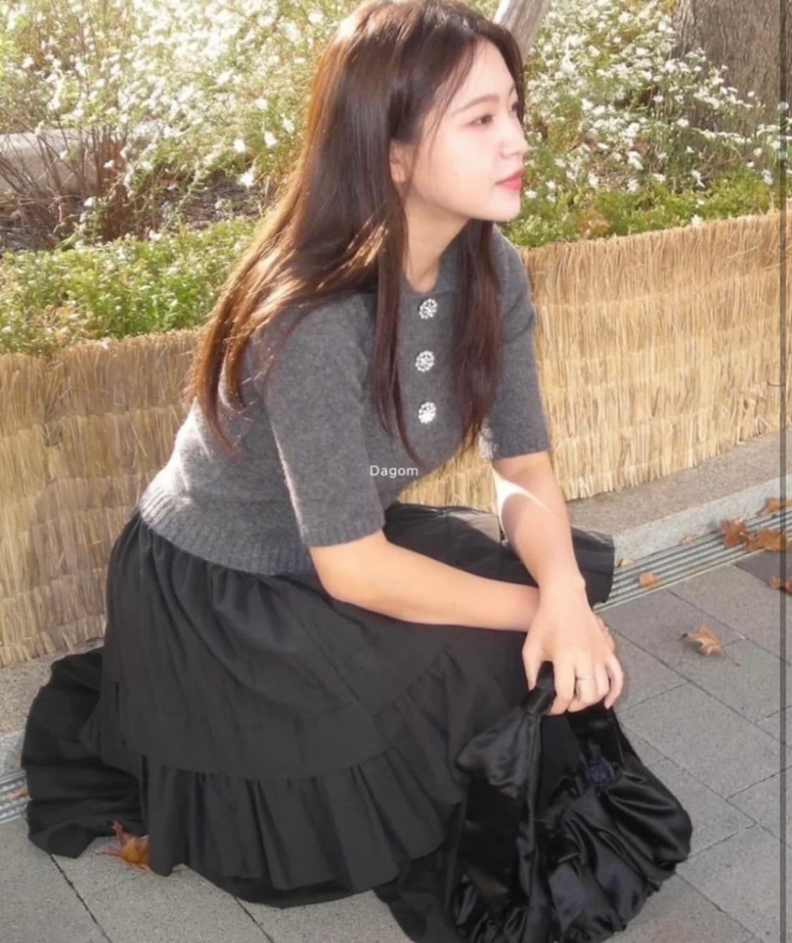 (새상품)앤아더스토리즈 새틴 보우백 블랙 미니  상품이미지3