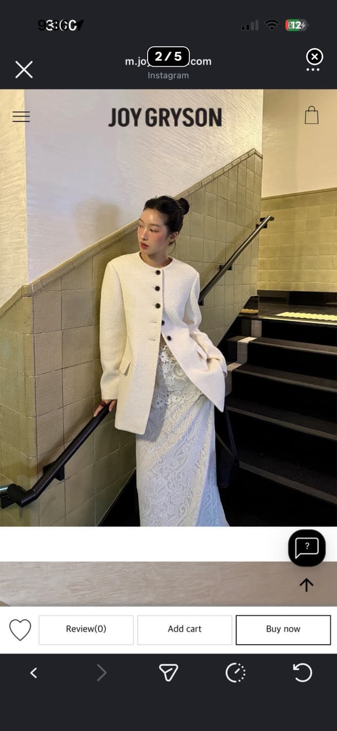 새상품) 조이그라이슨 크림부클 트위드 자켓 S 상품이미지4