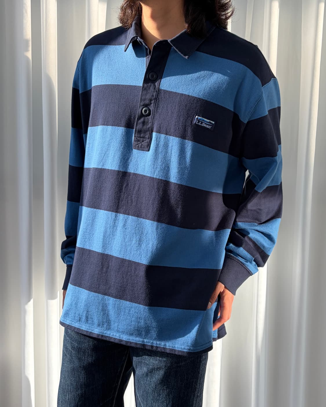 [2XL]L.L.Bean 엘엘빈 단가라 럭비 티셔츠 상품이미지3