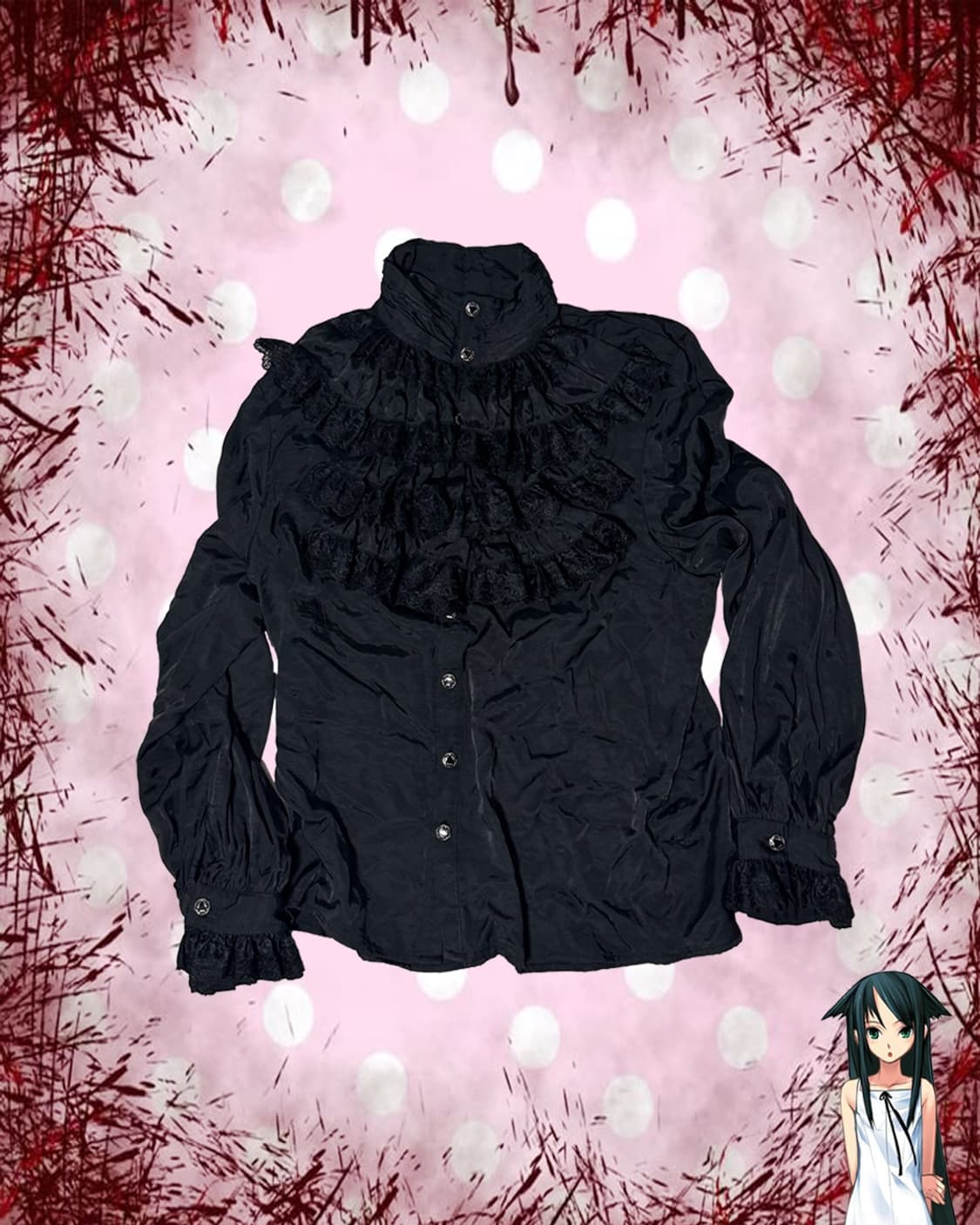 vintage gothic ruffle 셔츠 상품이미지1