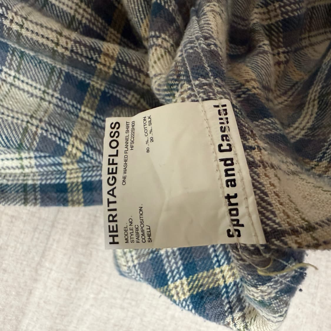 헤리티지 플로스 원워시드 플라넬 셔츠 L 상품이미지3