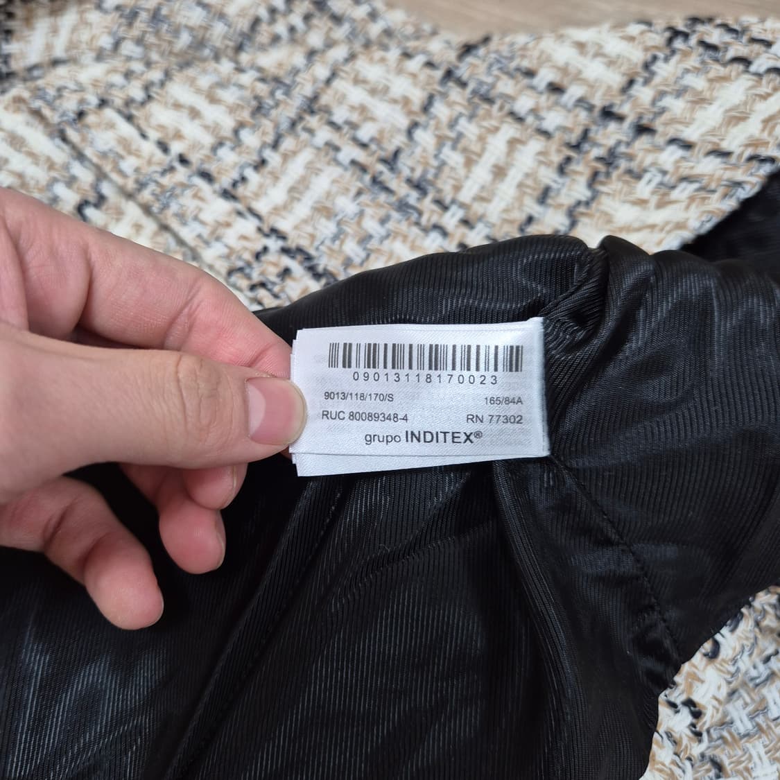 자라 여성 크롭 체크 트위드자켓 S(90) 상품이미지5