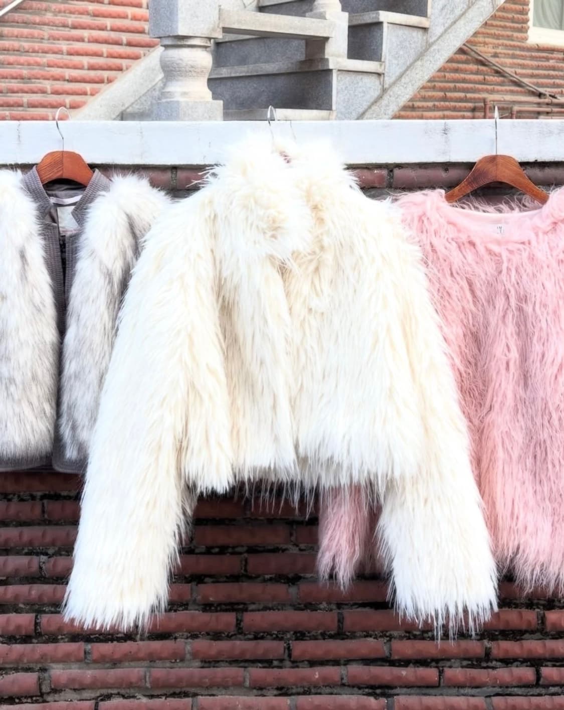 빈티지 아이보리 장모 퍼자켓 상품이미지1