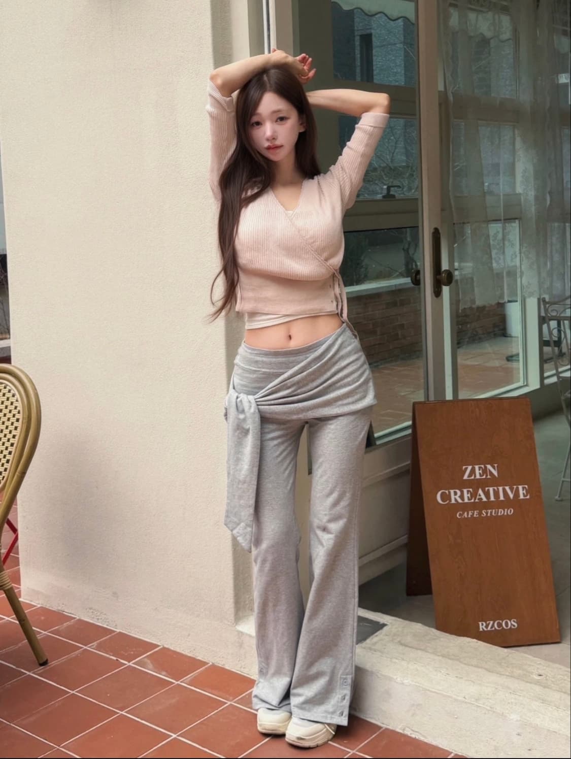 (택o새상품) 카인다미 랩 타이 에센셜 레깅스 블랙 상품이미지7
