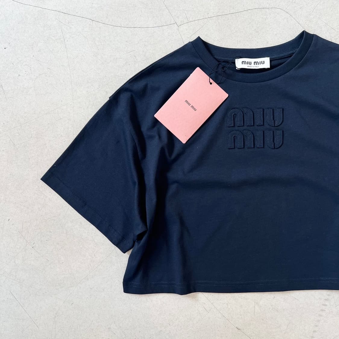 미우미우 로고 장식 저지 티셔츠 상품이미지7