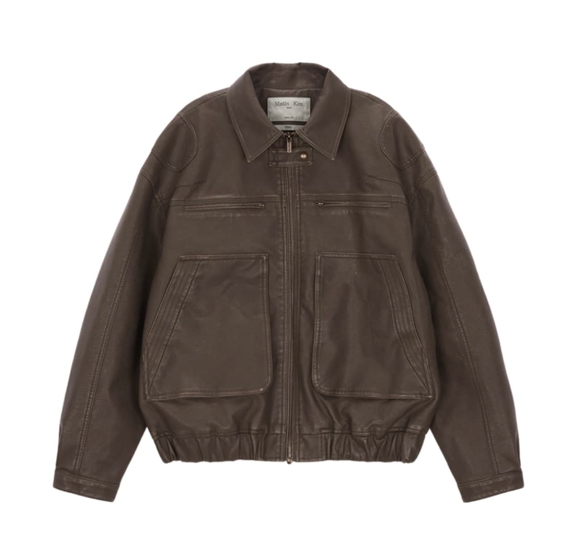 Matin Kim - LEATHER BOMBER JUMPER 상품이미지1
