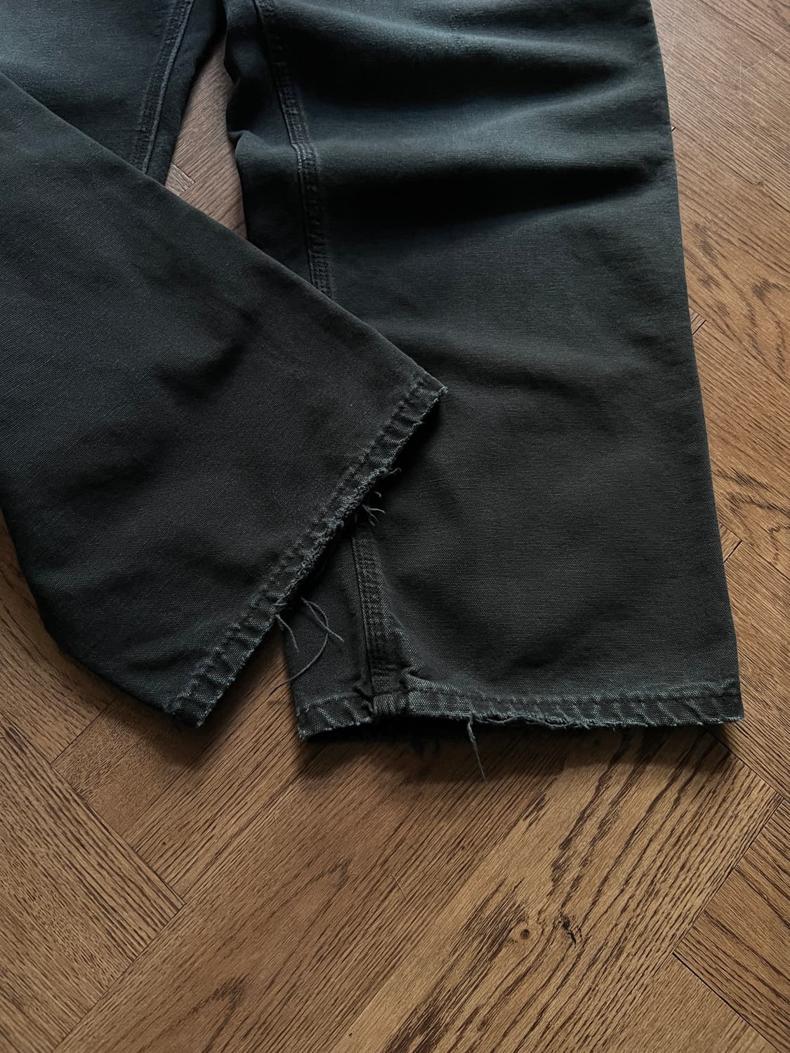 [36]칼하트 USA 빈티지 페이딩 블랙 싱글니 워크팬츠 상품이미지2