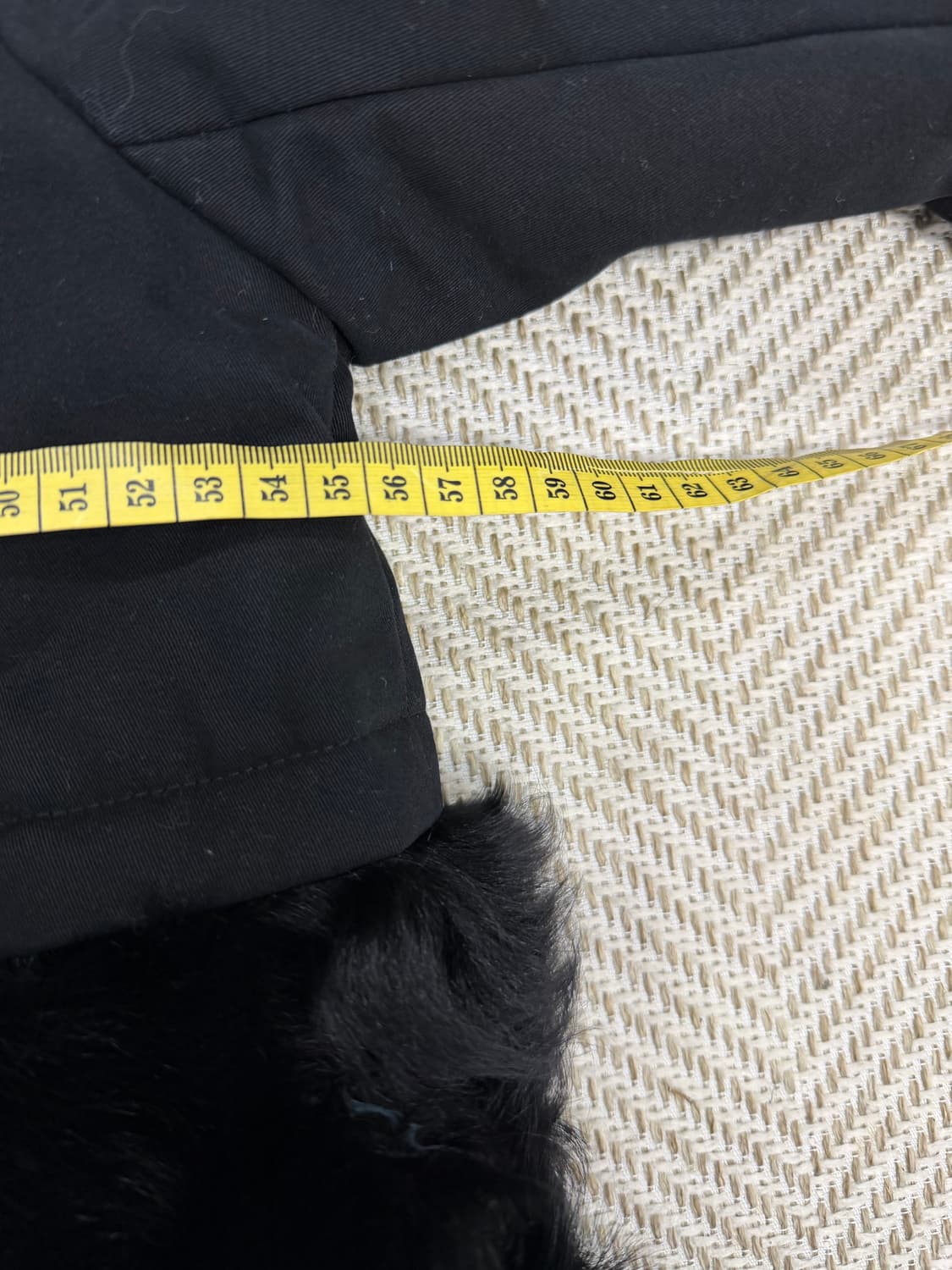 정품) 마쥬 신형 여성 오버핏 블랙 라쿤퍼 후드 자켓 36 상품이미지9