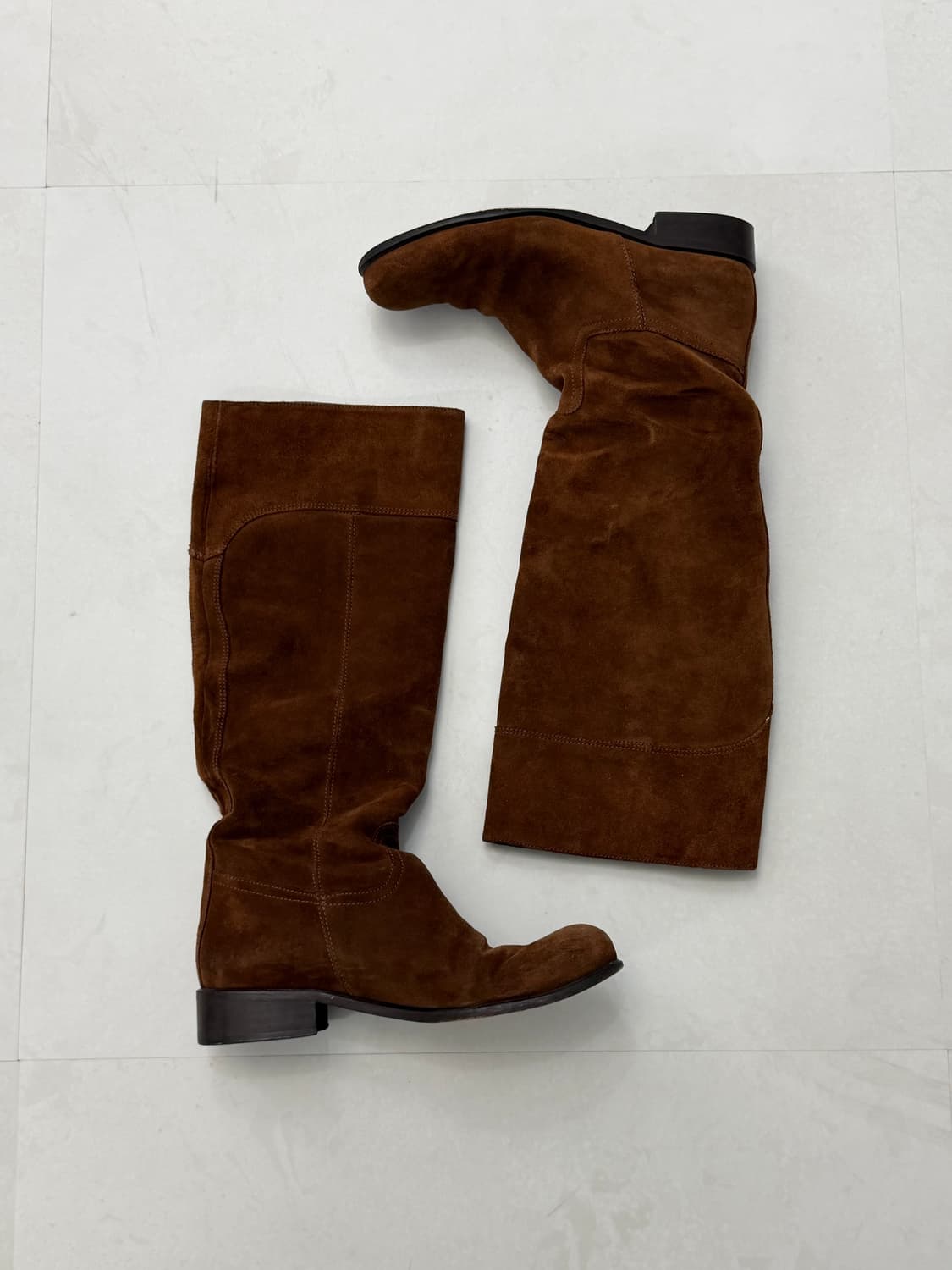 브라운 스웨이드 롱부츠  상품이미지2