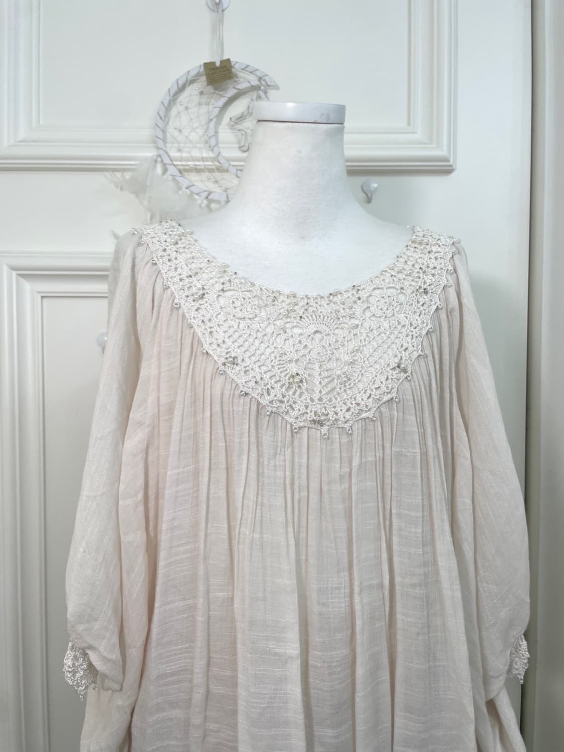 ivory mori lace crochet point shirring b 상품이미지5