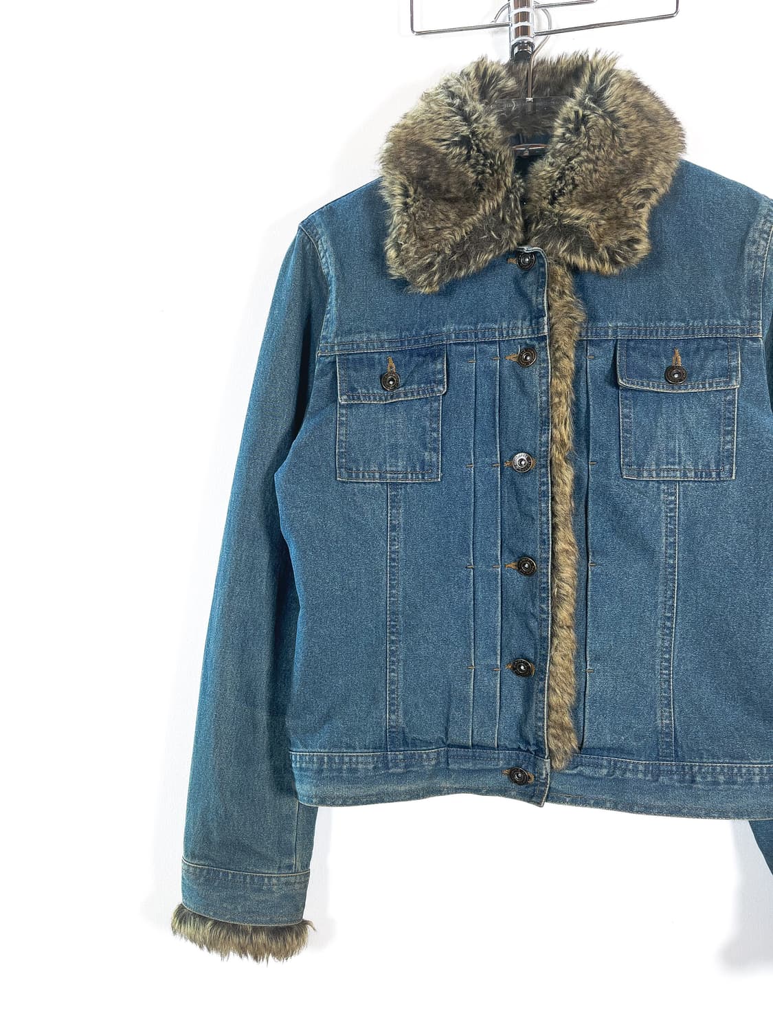 빈티지 퍼 데님 자켓 상품이미지3