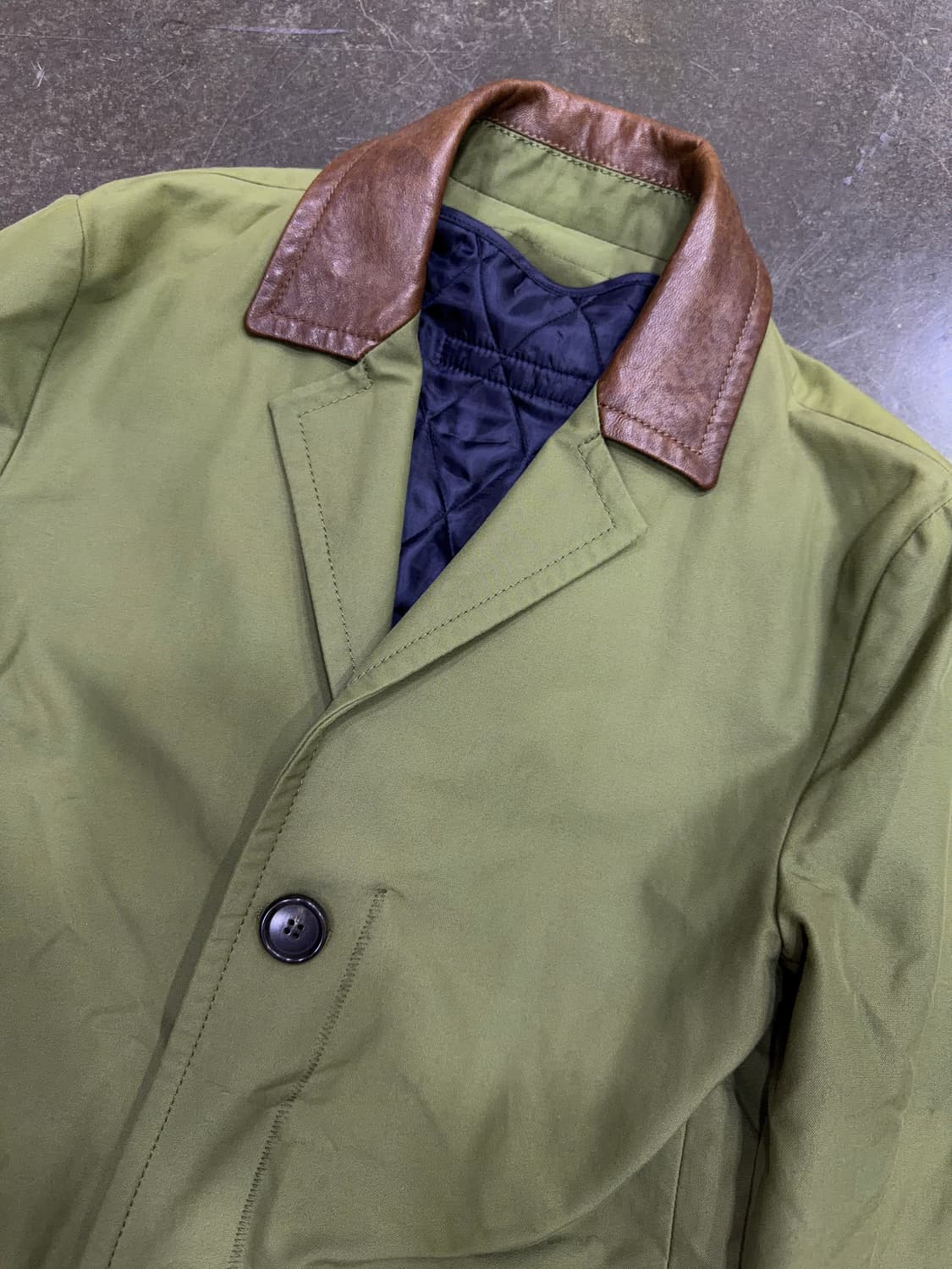 시스템옴므 양가죽 배색 싱글 트렌치코트 올리브 95 상품이미지3