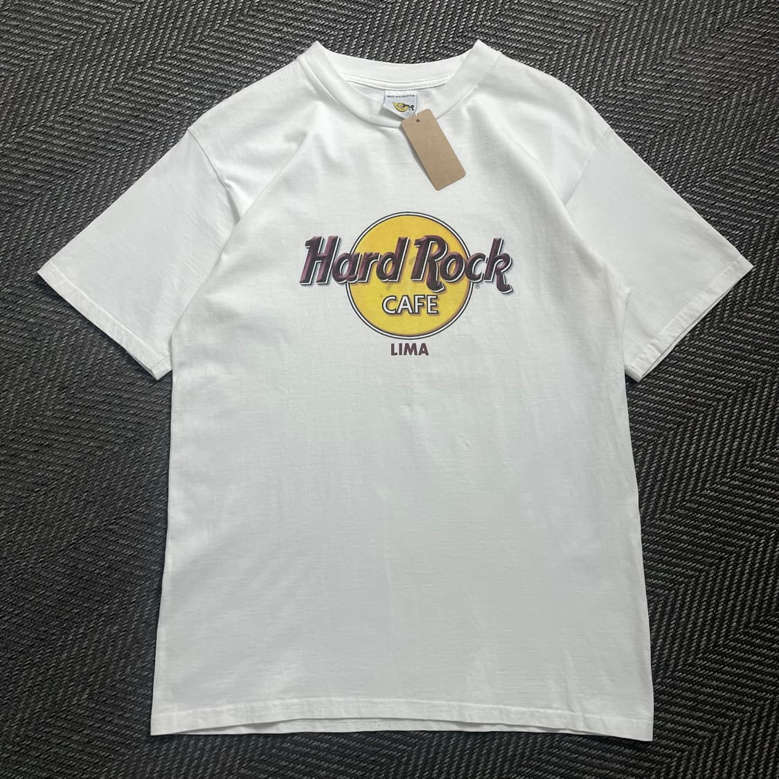 00s 하드락카페 프린팅 화이트 반팔 티셔츠o 4620 상품이미지1