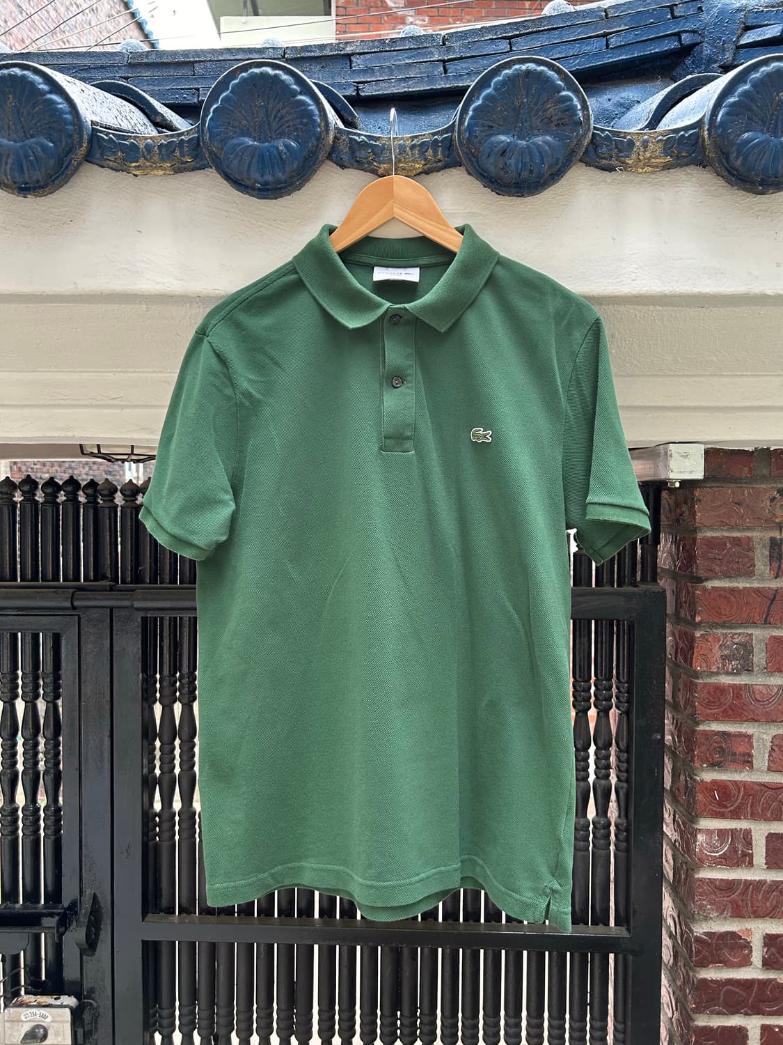 라코스테 시그니처 그린 빈티지  코튼 PK셔츠 105s 상품이미지1