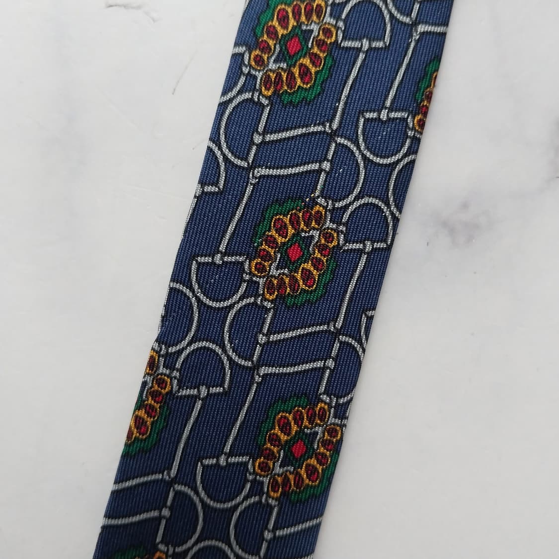 루이 페로 실크 블루 패턴 넥타이 9.5cm A등급 K1686
 상품이미지9