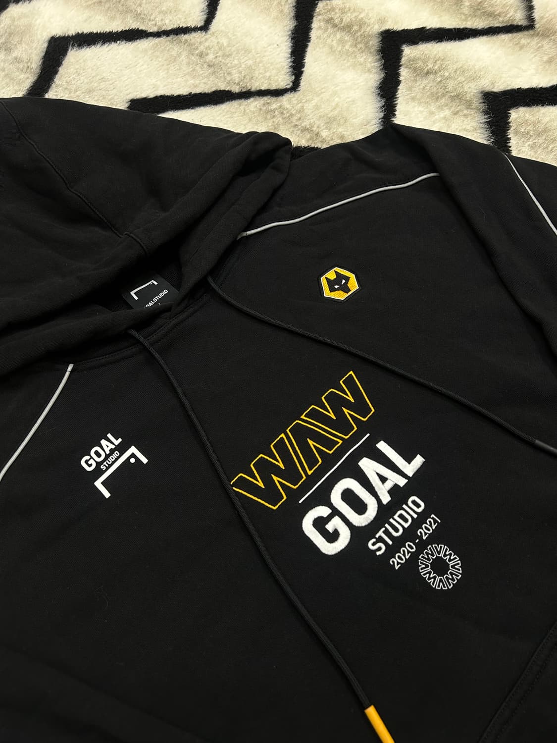 [L]골스튜디오x울버햄튼 오버핏 후드/블랙 상품이미지1