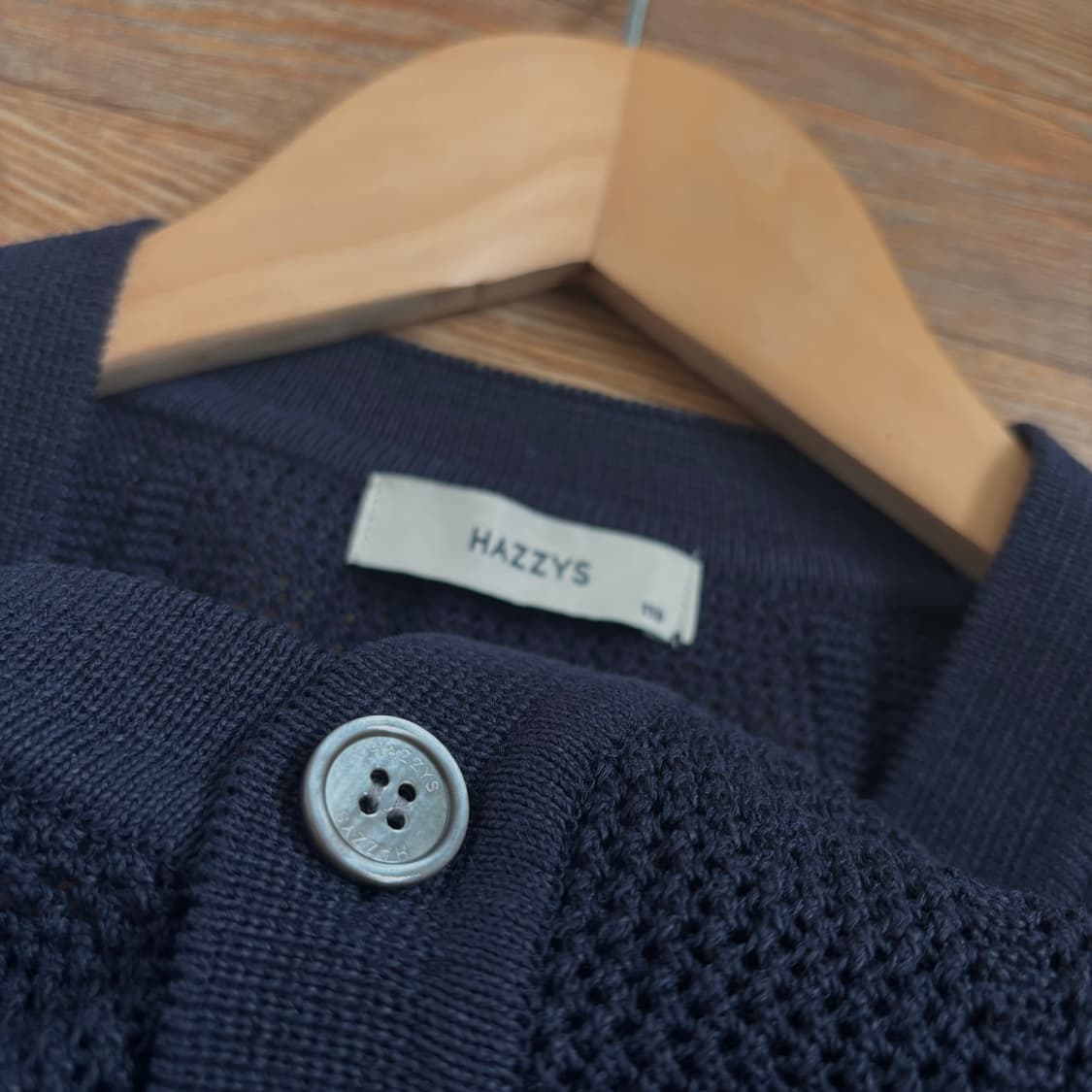 헤지스 빅사이즈 니크 가디건 110 120 다크네이비 그물 소재 상품이미지3