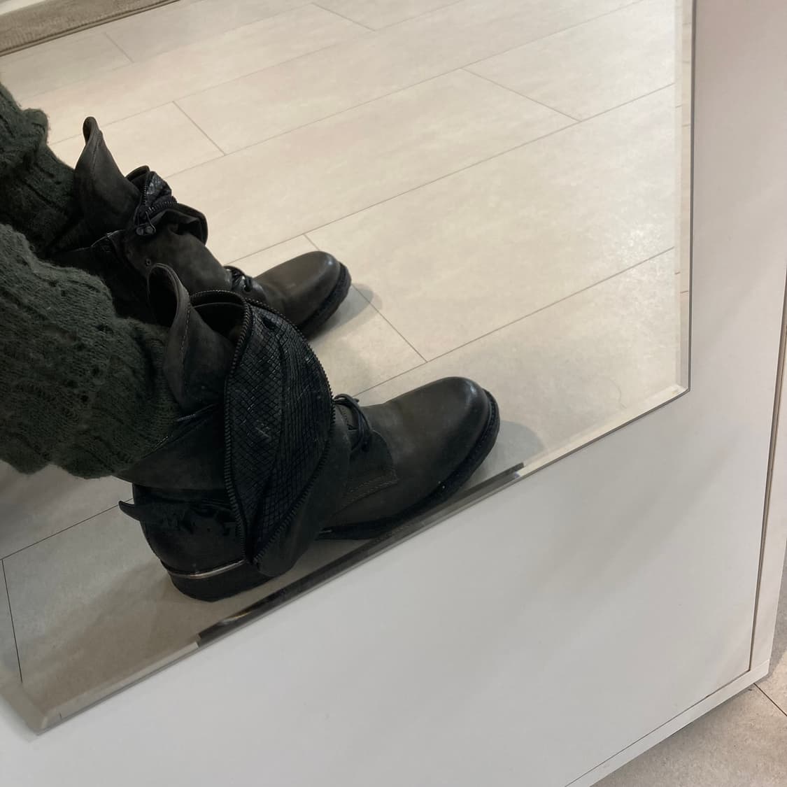 A.S.98 드레이프 랩 레더 부츠 상품이미지3