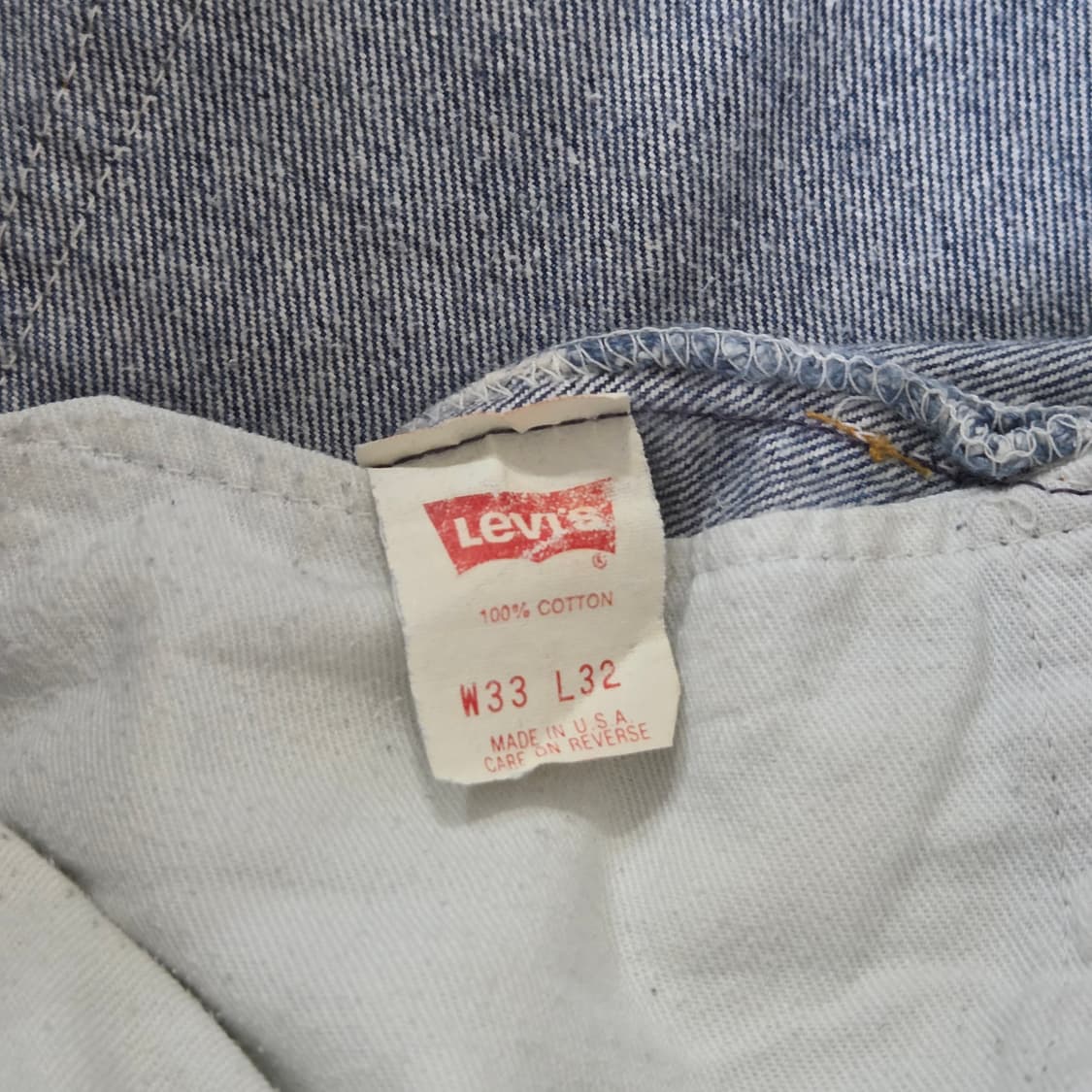 90s USA 리바이스 501xx 중청 데님팬츠 33/32 상품이미지6