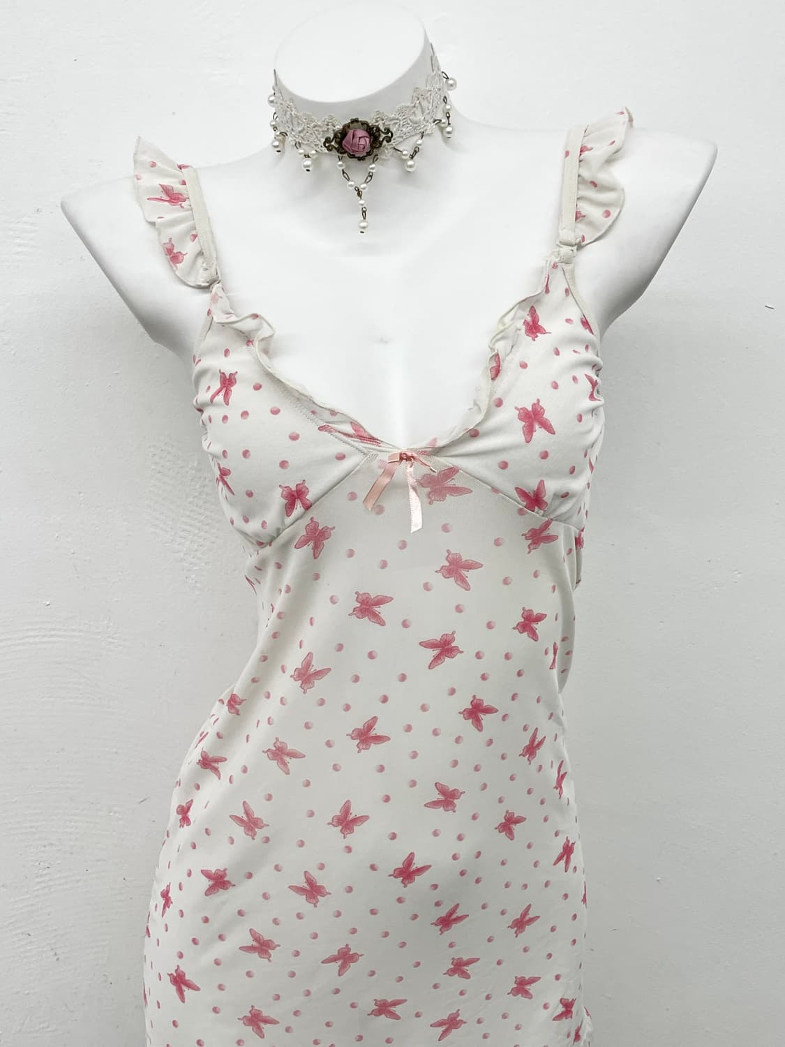 화이트 버터플라이 프릴 슬립 상품이미지2