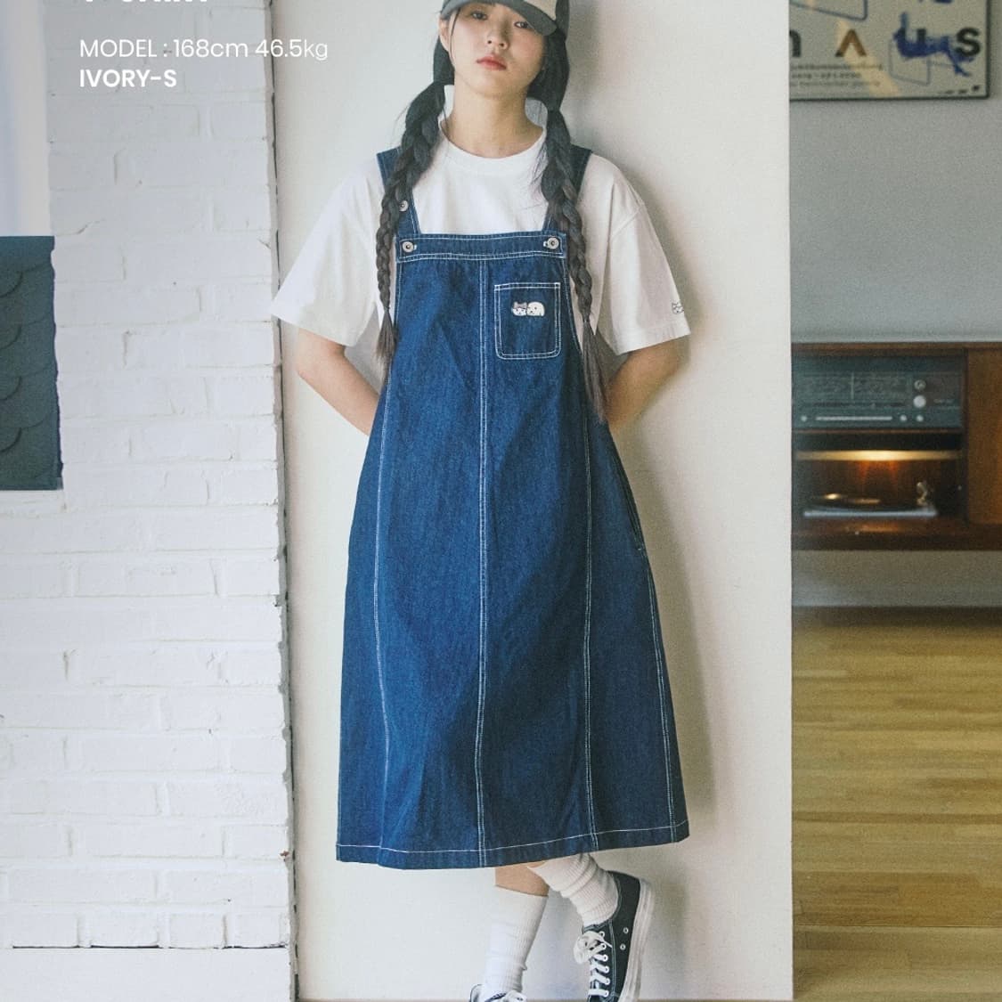 [새상품] 꼬모니노즈 데님 멜빵 수북즈 원피스 상품이미지1