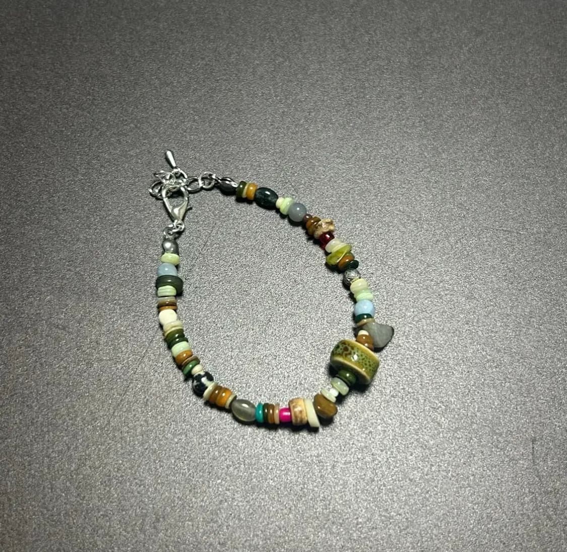 빈티지 비즈 포인트 팔찌 / gemstone point bracelet 상품이미지1