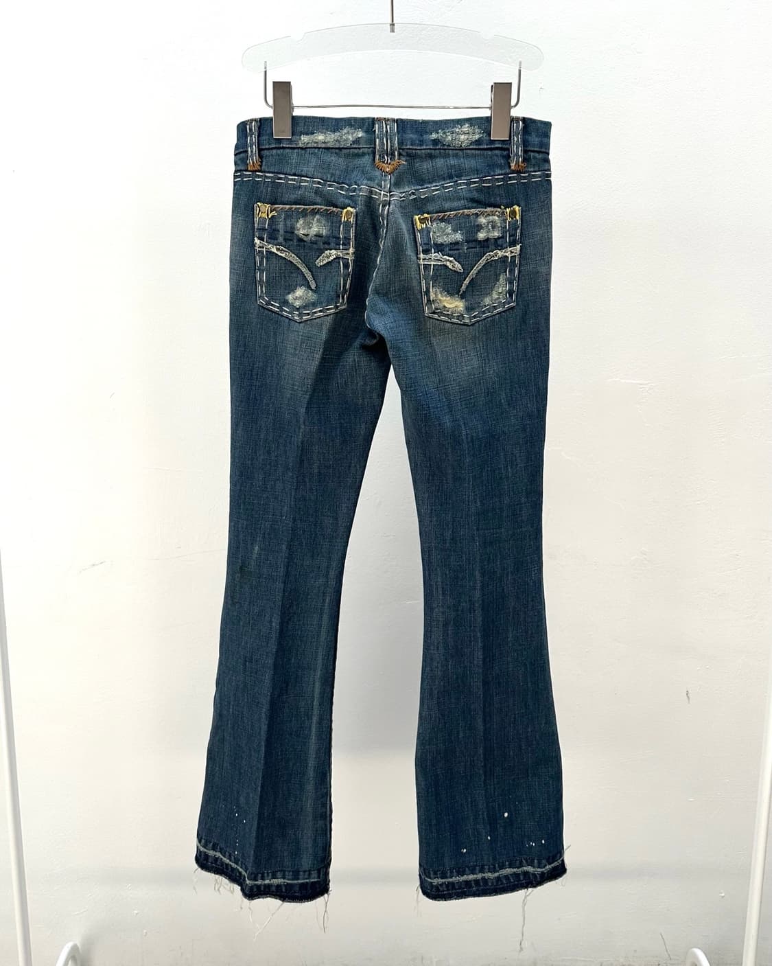 Yellow stich denim bootscut jeans 상품이미지3