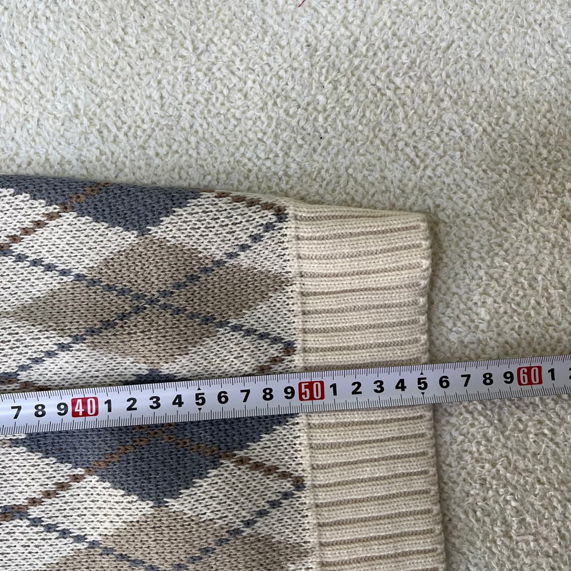 F 빈티지 브이넥 아가일 니트 0324M 상품이미지5