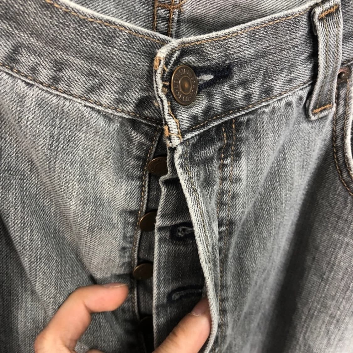 리바이스 정품 501 흑청 스트레이트 데님팬츠 상품이미지8