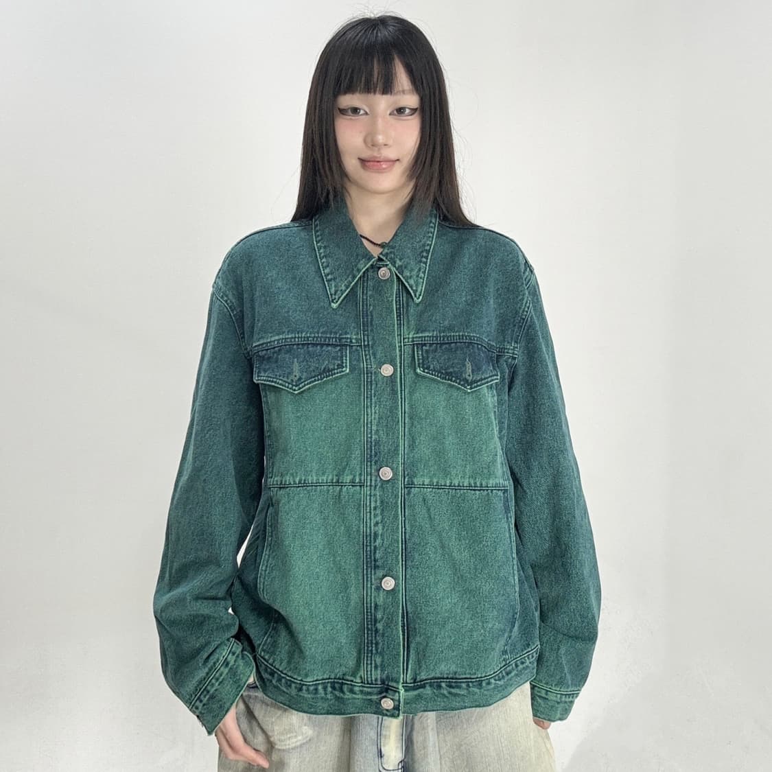 Vtg 그린 데님자켓 상품이미지1