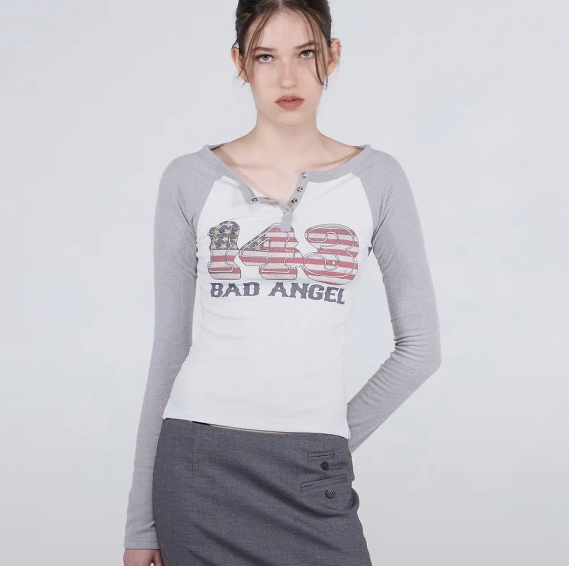 Sculptor Flag Raglan T-shirt Ivory/Gray 상품이미지2