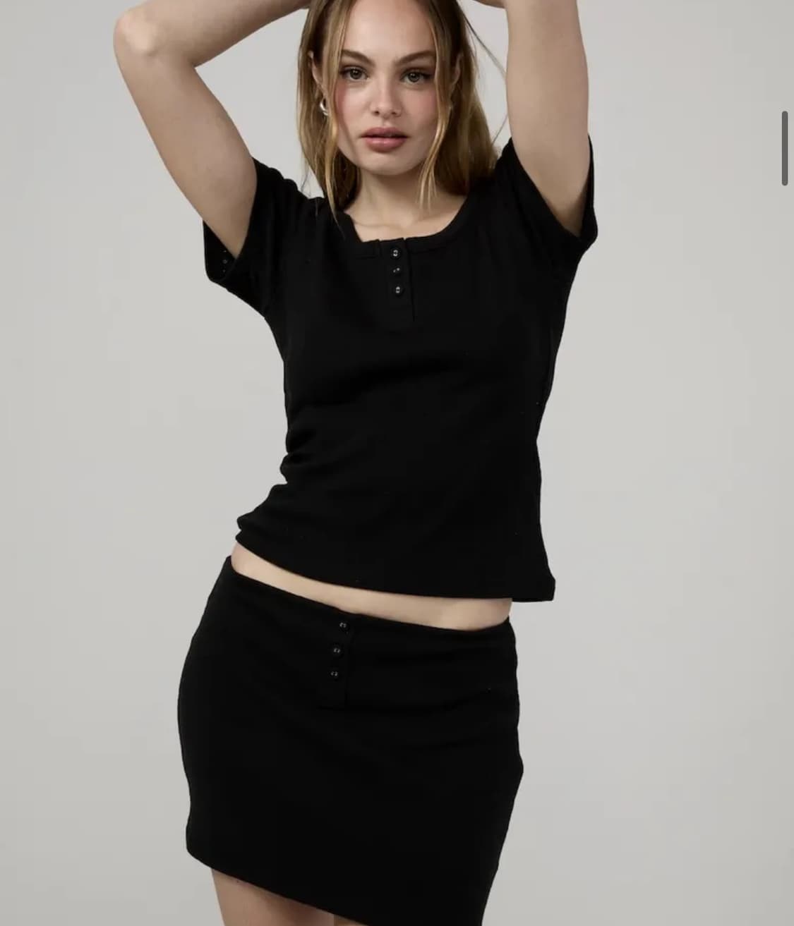 PROVINCE EYELET MINI SKIRT (BLACK, M ) 상품이미지1