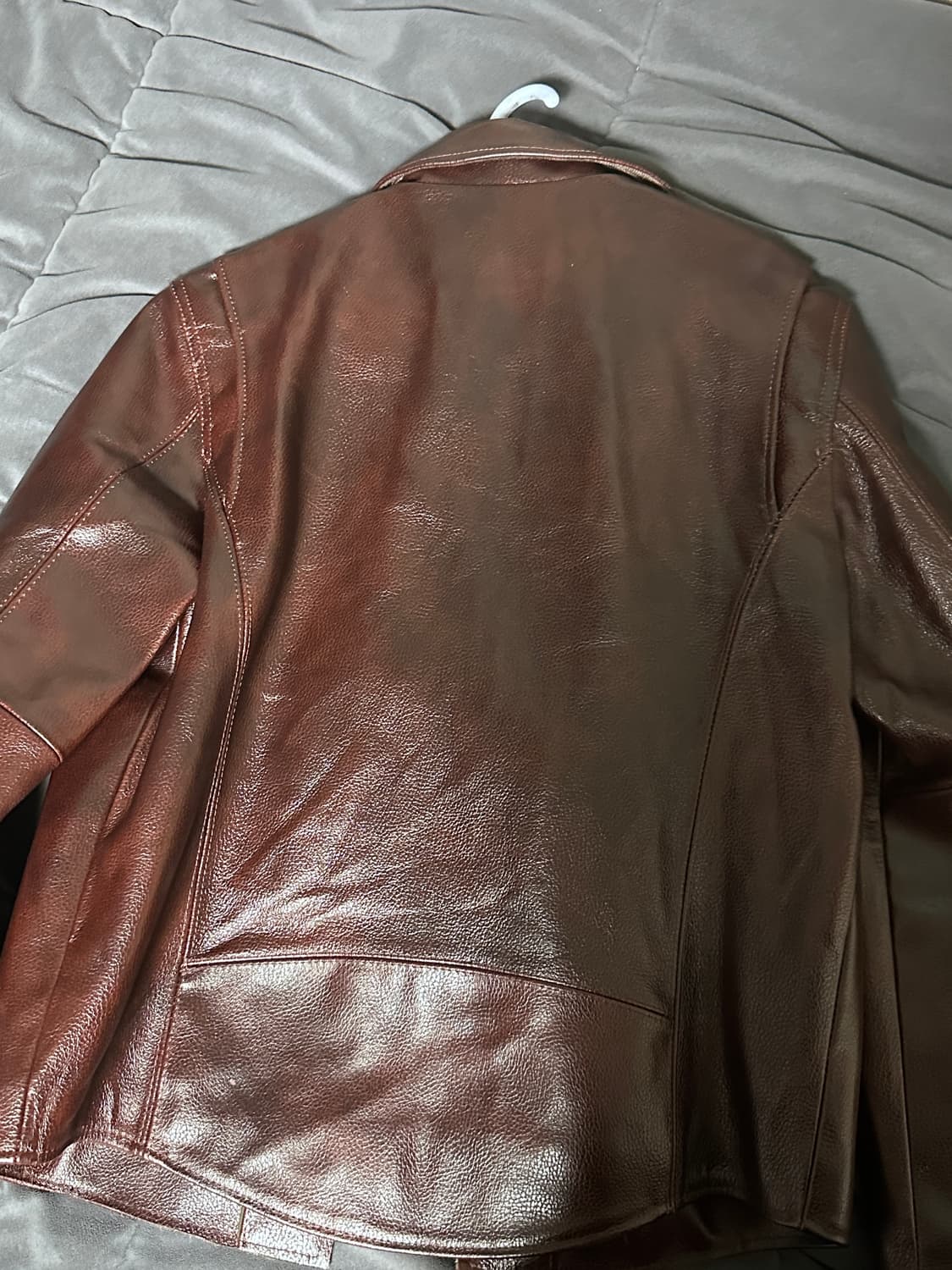 빈티지 레더자켓 버건디 상품이미지4