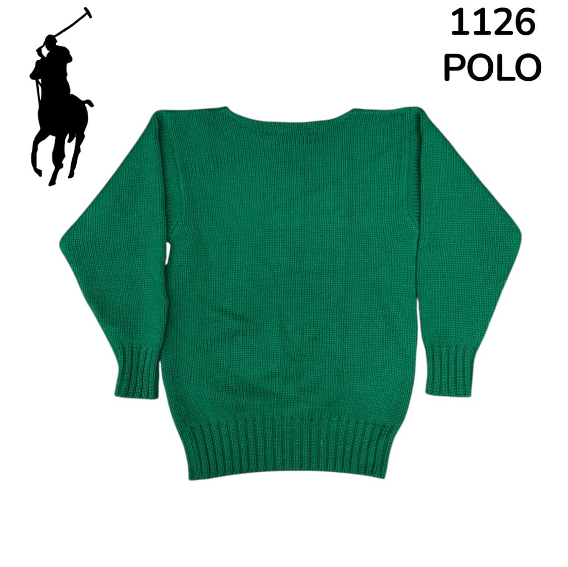 폴로 여성용 로고 자수 그린 니트 XS 상품이미지3