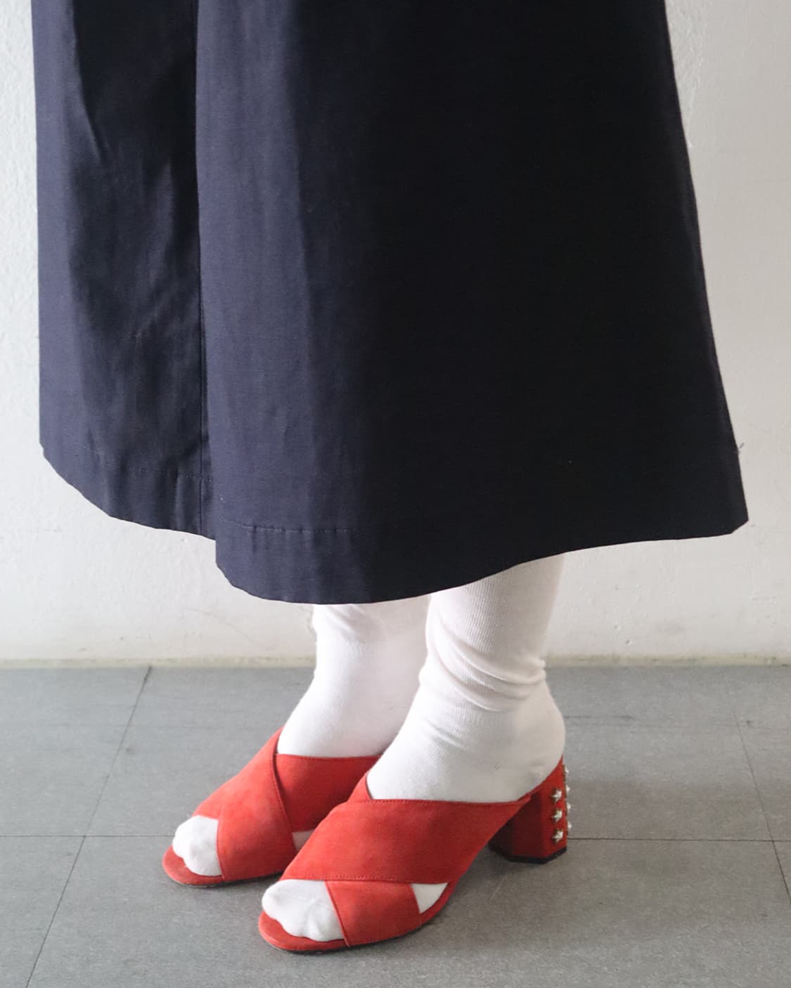 산드로 스타 블록 힐 스웨이드 뮬 상품이미지1
