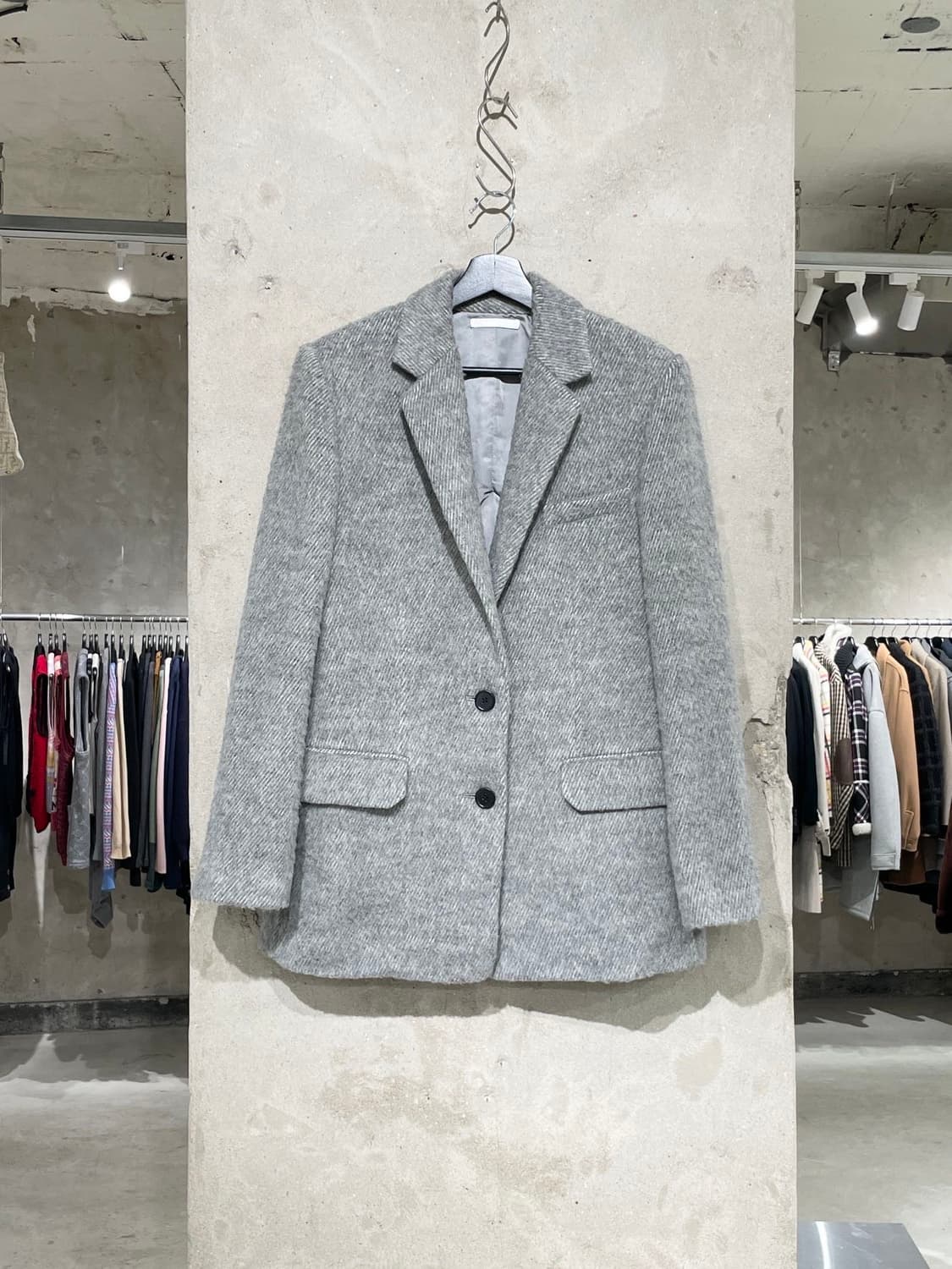 헬무트랭 그레이 스트레치 아칼릭 울 2B 블레이저 자켓 상품이미지1