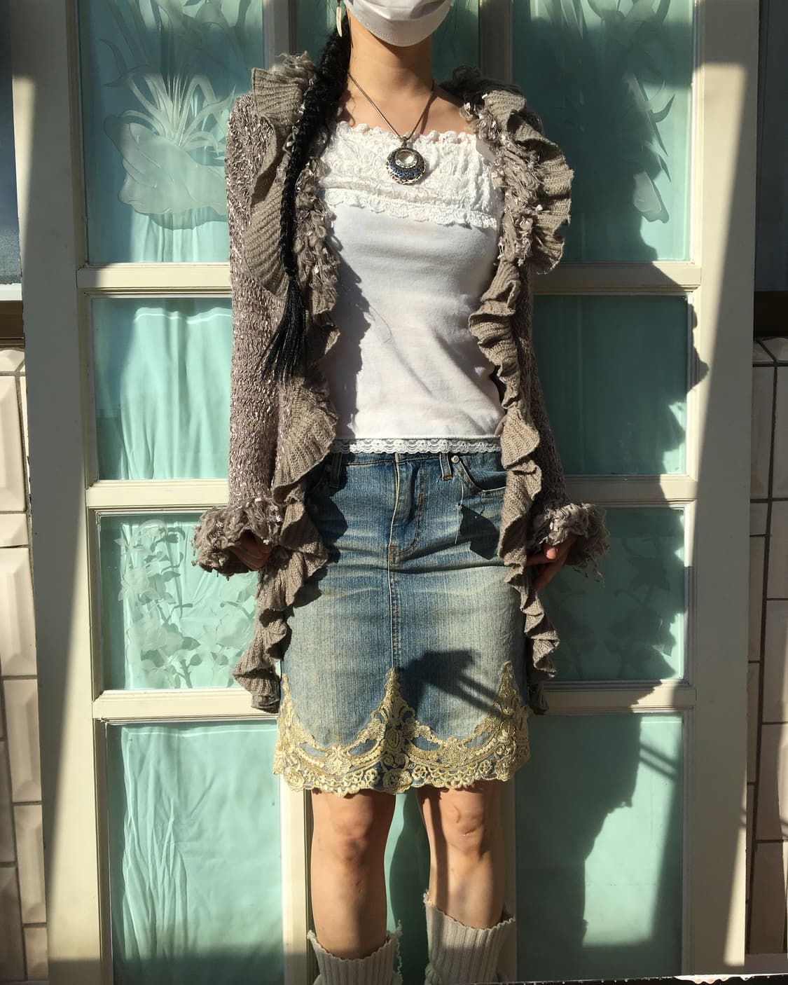 Ruffle point knit cardigan 상품이미지8